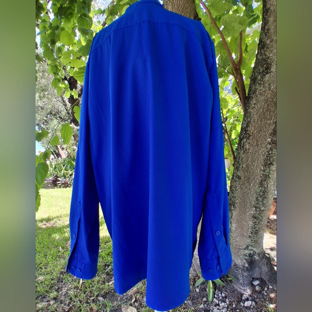 🔥Columbia Omni Shade Long Sleeve Vented Fishing Shirt Royal Blue Mens XL - Picture 11 of 12